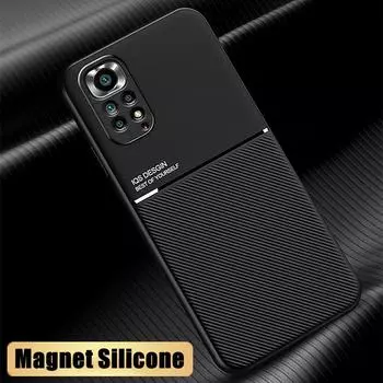 Магнитный чехол для Xiaomi Redmi Note 11 10 9 8 Pro 5 7 8T 11S 10S 9S 10T 9T 7A 8A 9A 9AT 9C NFC 10C противоударный силиконовый чехол Redmi Note 8 Pro чёрный