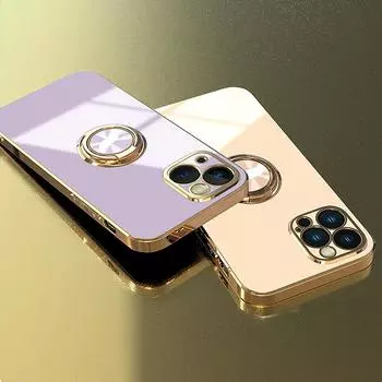 Магнитный чехол с покрытием для iPhone 14 13 12 11 Pro Max XS XR XS 8 7 Plus SE 2020 iPhone14 14Pro, мягкие полные чехлы с кольцевым держателем For iPhone 7 8 темно-зеленого