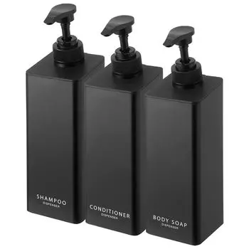 Магнитный дозатор Yamazaki Jitsugyo с большим количеством моющего средства Tower Shampoo Conditioner Body Soap of Floating Storage Refill Bottle Black 1533 1535 чёрный