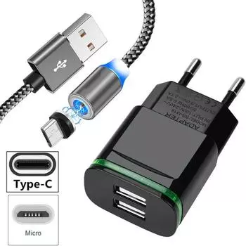 Магнитный кабель для быстрой зарядки Micro USB Type C для Xiaomi 8 9 9T 10 Pro Redmi 6 7 7A 8 8A Note 7 8 QC 3.0 4-портовое зарядное устройство USB для телефона type c cable red