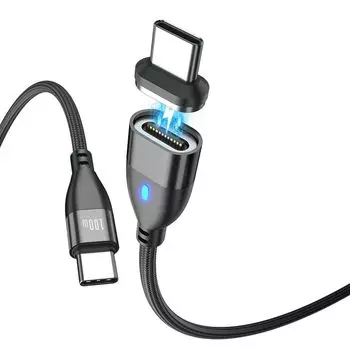 Магнитный кабель для зарядки USB C TO PD100W 24pin, 1 м, оба типа USB-терминала для зарядки, магнитный кабель для зарядки с одной стороны, прочный сетчатый кабель для MacBook