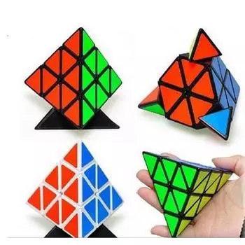 Магнитный куб 3x3x3 Speed Cube Magic Cube Профессиональные игрушки-головоломки Детские игрушки Пираминкс ПВХ наклейки Треугольник чёрный