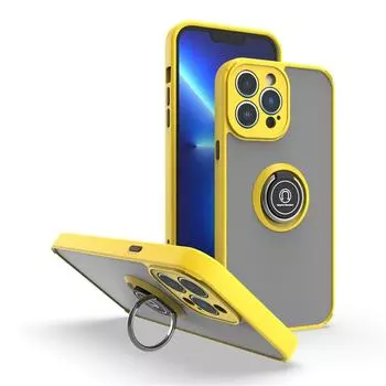 Магнитный матовый чехол для IPhone 15 14 13 12 11 Pro Max Mini X XS XR 8 7 Plus противоударный чехол-держатель с кольцом For iPhone 12 Mini