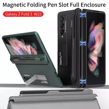 Магнитный шарнир для Samsung Galaxy Fold 4 5g, чехол с гнездом для ручки, кронштейн, твердый чехол Only Case(No Pen) розовый