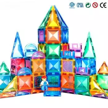 Магниты Строительные блоки 3D Diamond Магнитные плитки Машины Конструктор Stem Развивающие игрушки для детей Мальчик Девочки Возраст 3 4 5 6 7 8