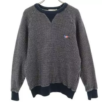 MAISON KITSUNE Made in Portugal Long sleeve waffle knit XS Navy Men s Used