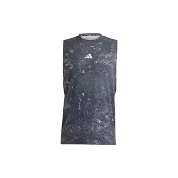 Майка Adidas Power Workout с мужскими топами с полным принтом, черная IK9684 XL