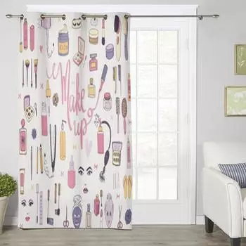 Make Up And Cosmetics Window Curtains For Living Room Luxury Bedroom Decor Drapes Kitchen Window Treatments Curtains 135W x 60H(cm) x1