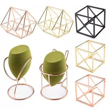 Полка для пуховок для макияжа Подставка для хранения пуховок Подставка для сушки губок Подставка для сушки Держатель для яиц для макияжа Держатель для пуховок Металлический кронштейн для сушки