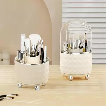 Makeup Brush Holder Organizer,360°Rotating Makeup Organizer,Spinning Cosmetic Organizer Pen Holder,Makeup Brushes Holder for Vanity Desktop