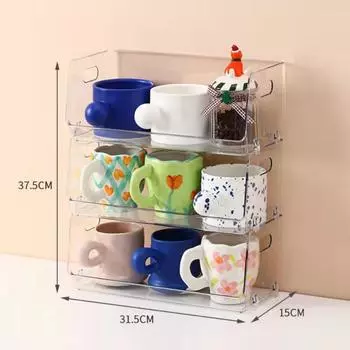Makeup Organizer Transparent Acrylic Space Saving Creative Portable Household Accessories Jewelry Organizer Case Kitchen
