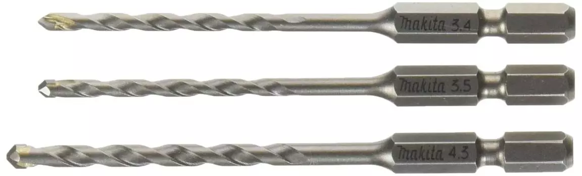 Makita Rechargeable Carbide Drill Set of 3 Diameter 3.4/3.5/4.3mm A-46919