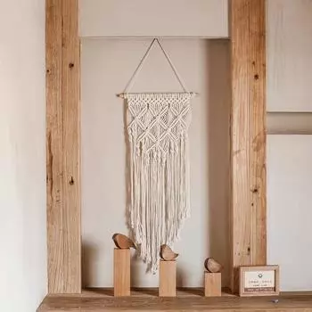 Макраме плетеные настенные украшения Boho Chic Bohemian Room Геометрический гобелен Искусство Красивые украшения для квартир и общежитий