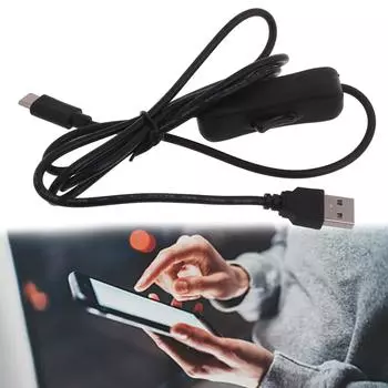 Кабель USB Type C папа-мама USB-C с кнопкой включения/выключения питания для светодиодной подсветки ноутбука 118 см (46 дюймов)