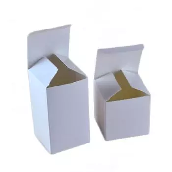 Маленькая квадратная белая картонная упаковочная коробка 350g white card; 3*3*3 (matte laminated)