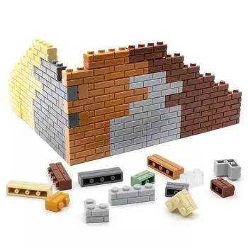 Маленькие частицы, толстые стеновые кирпичи, 1x2, 1x3, 1x4 точки, оптовые аксессуары, двери, окна, строительные блоки «сделай сам», развивающие игрушки для детей