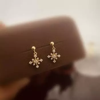 Маленькие серьги из стерлингового серебра S925, простые дикие серьги, серьги-гвоздики с крестом и снежинкой из изысканного циркония для женщин 925