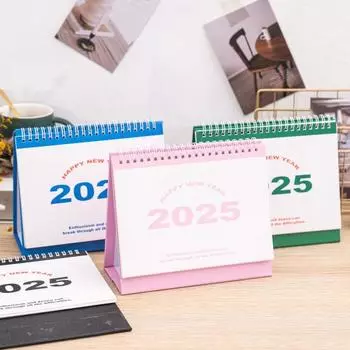 Маленький настольный календарь 2025 года, перекидной настольный календарь, ежемесячный планировщик, органайзер для управления временем для домашнего офиса и школы чёрный