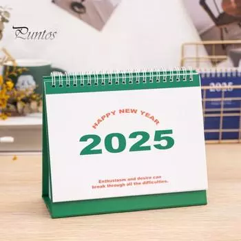 Маленький настольный календарь 2025 года, перекидной настольный календарь, ежемесячный планировщик, органайзер для управления временем для домашнего офиса и школы чёрный