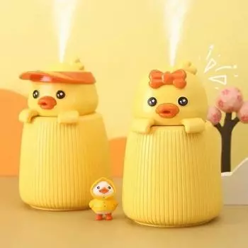 Маленький желтый утенок мультфильм милый питомец маленький увлажнитель USB плагин офисный настольный мини-спрей для дома спальня
