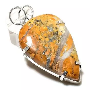 Malinga Jasper Gemstone Handmade 925 Sterling Silver Jewelry Pendant 2.32 m4z25