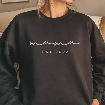 Mama Est 2023 Sweatshirt Mama Sweatshirt Valentine S Day Shirt Mothers Day Gift Gift For Her Birthday Gift Women Fashion Hoodies S розовый