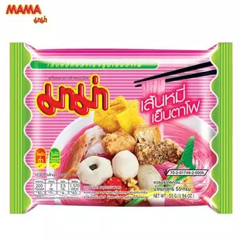Mama Yentafo Рис быстрого приготовления со вкусом вермишели 55 г x 6 шт / 12 шт / 24 шт - Thai Food 55 g x 6 pcs