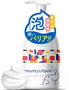 Mamacharm Детское мыло 500 мл Тип пены Для всего тела Для лица Слабокислотное Без добавок Без запаха Сделано в Японии Детский шампунь для новорожденных Увлажняющий органический