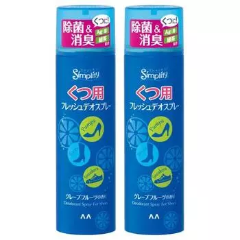 mandom simplity fresh deo spray for shoes shoe deodorant deo spray [shoe disinfecting deodorizer] grapefruit scent none set 150ml x 2
