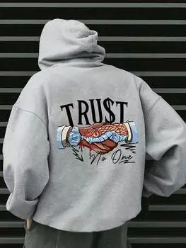 Manfinity Dauomo Men s Letter Print Long Sleeve Hoodie S
