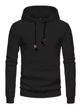 Мужская однотонная толстовка с капюшоном Manfinity Homme на шнурке S