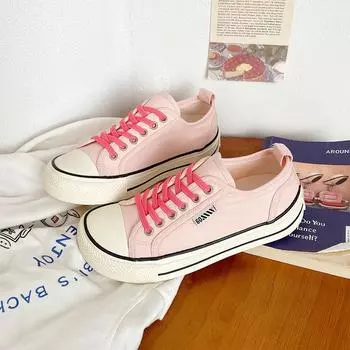 Mango head board shoes women s summer new elastic band one-pedal canvas shoes light and breathable little white shoes 35 розовый