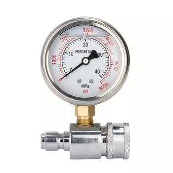 Манометры 3/8 дюйма QuickConnect 6000PSI Точное измерение давления для оборудования для очистки под высоким давлением Прочный