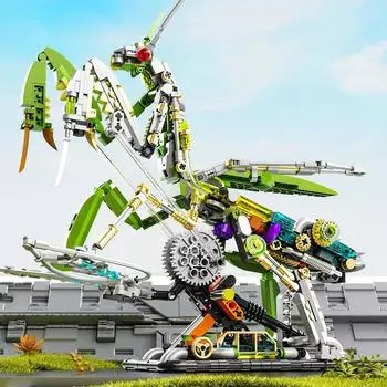 Mantis Building Toy Set Display Models Insects with Linkable Praying Mantis Puzzle Mechanical Toy Kit Gift for Adults Boys boxxed