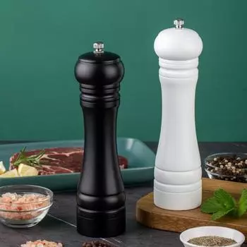 Manual Salt and Pepper Grinder 8inch Spice Grinder Adjustable Ceramic Mill Kitchen Cooking BBQ Tools чёрный
