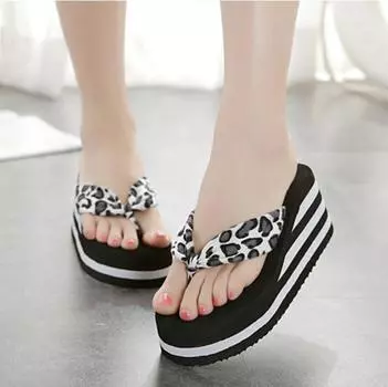 Maogu Модные тапочки на танкетке Черные домашние женские шлепанцы Zapatillas Босоножки на платформе Женские тапочки Летняя обувь на высоком каблуке 41 35
