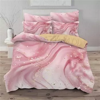 Marble Duvet Cover Gold Giltter Marble Print Bedding Set Microfiber Abstract Geometric Quilt Cover Twin King For Kids Girl Adult EU single(135x200cm)