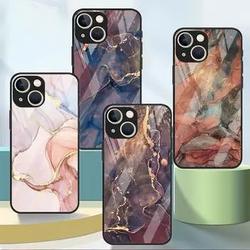 Стеклянный чехол с мраморным узором 1 для Apple iPhone 13 Pro 11 14 12 7 8 Plus SE 2022 XR X XS Max 6 6S закаленный чехол для телефона iPhone 14 Pro Max