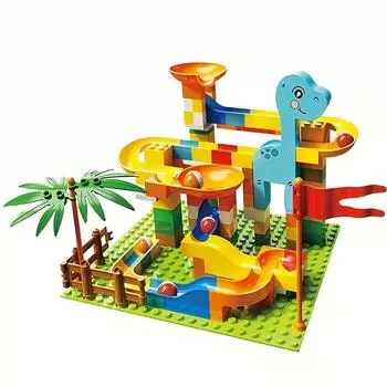 Marble Run Building Blocks Dinosaur Park, Раннее образование STEM Игрушка Набор кубиков лабиринта Детский подарок на день рождения/праздник