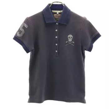 MARK&LONA made in Japan golf Short sleeve Polo shirt M Navy Fawn Women Used