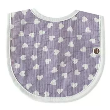 Марлевый нагрудник с принтом Bunny Blossom, фиолетовое сердце, 1 шт., 1 шт.