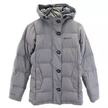 MARMOT Outdoors Down jacket S Gray Food Logo Women Used
