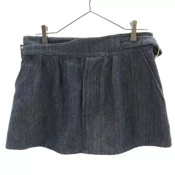 MARNI Made in Italy Linen Blend Mini skirt 38 Indigo Women Used