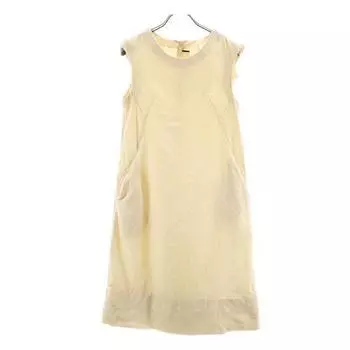 MARNI Silk wool blend Short sleeve French sleeve one piece 36 Beige Women Used
