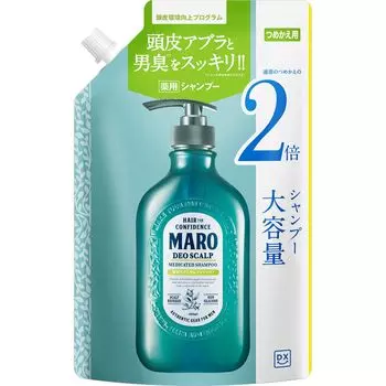 MARO DX Лечебный дезодорирующий шампунь для кожи головы для мужчин MARO Double Large, Квази-лекарственное средство, Сменный блок, 800 мл, Размер, Объем,