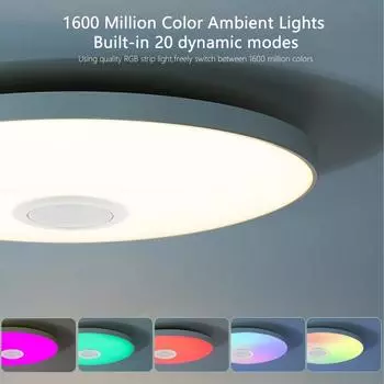 MARPOU Smart Bluetooth LED круглый потолочный светильник RGBCW Tuya APP с регулировкой яркости и музыкальным динамиком для дома, спальни, гостиной, окружающего освещения