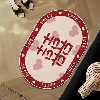 Marriage Essential Входная дверь Коврик для крыльца Праздничный домашний спальня Романтический свадебный декор комнаты Ковер Любовь Нескользящий коврик 40 * 60CM crystal velvet