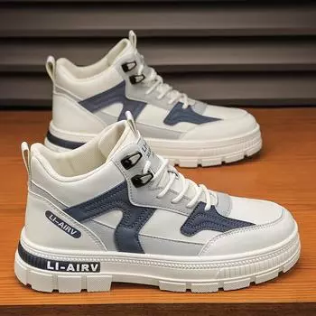 Martin Boots Men 2025 New Spring High Top Casual Summer Teen White Sneakers Mid Top Increased Height Work Boots 39 белый