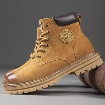 Martin boots men s 2025 new trendy leather boots couple boots men s and women s outdoor tooling rhubarb boots velvet cotton shoes 36