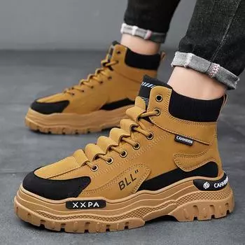 Martin boots men s platform heightening boots new locomotive short boots men s shoes outdoor casual mountaineering tooling shoes 39